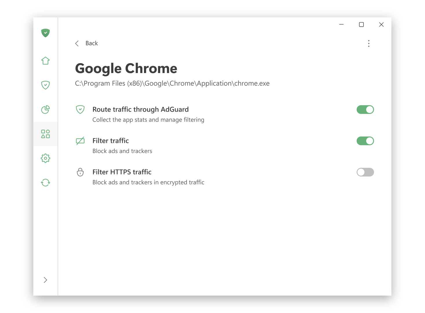 Official AdGuard Windows Application Management and Network Filtering Interface