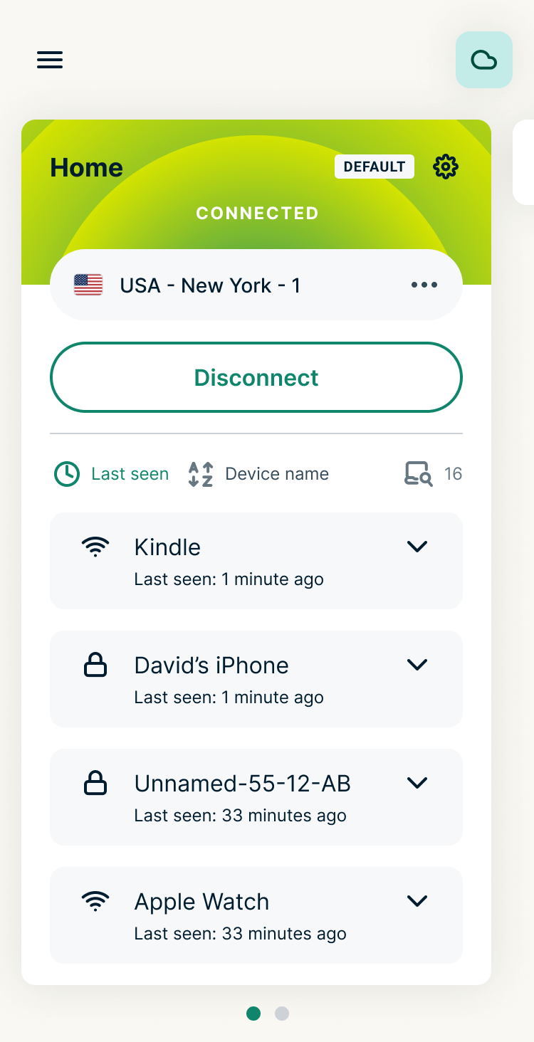 ExpressVPN Desktop Client Connected State UI