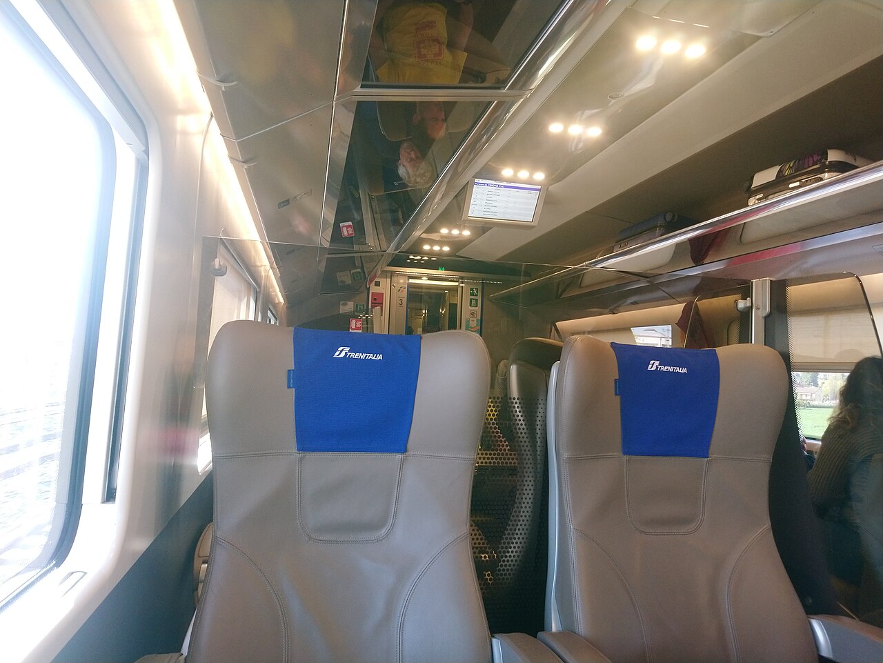 Trenitalia Frecciarossa 1000 Business Class luxury leather seating interior