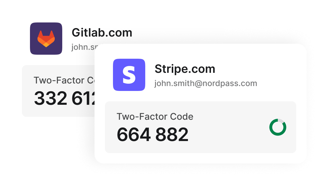 NordPass Built-in 2FA TOTP Authenticator Generating One-Time Login Codes